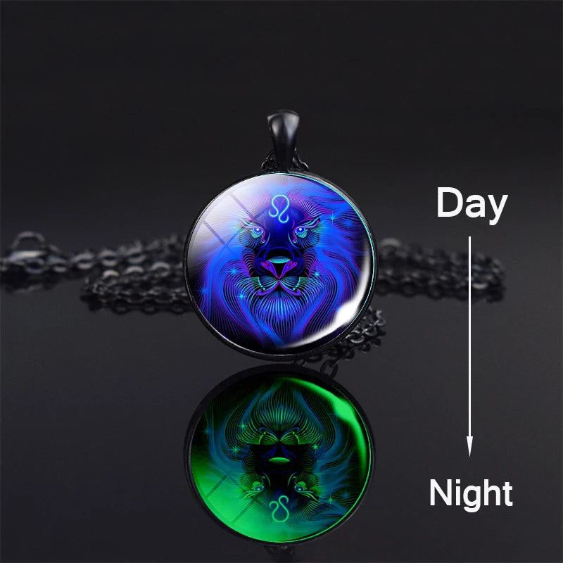 Style 2: Glass Constellation Luminous Zodiac Sign Necklace - Phosphorescent!