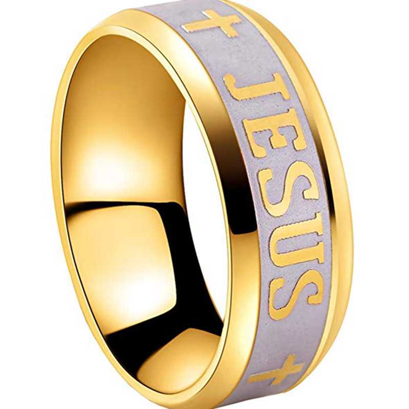 Gold Jesus Cross Ring