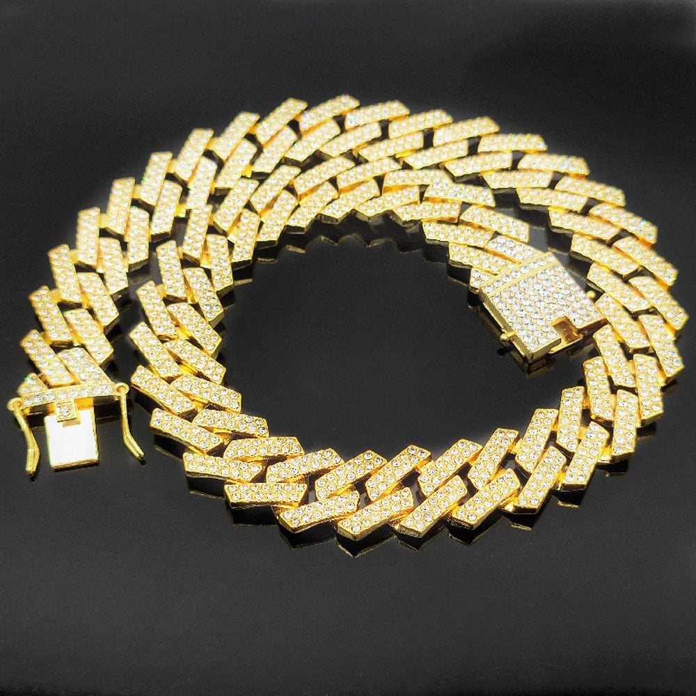 Iced Out Cuban Link Chain Silver/Gold